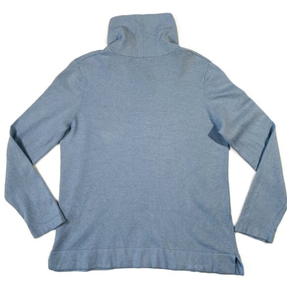 Jones New York Silk Angora Blend Mock Neck Sweater Light Blue Size LP - Picture 5 of 13